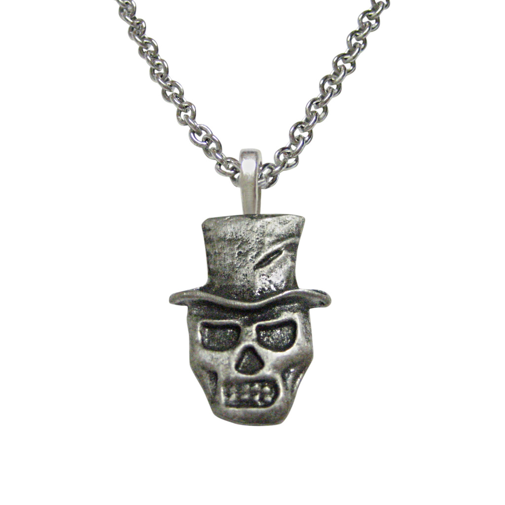 Skull With Hat Pendant Necklace